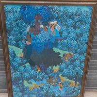 dipinto olio su tela  stile Penastanan  Balinese  