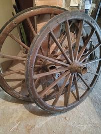 ruote antiche per giardino 