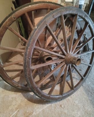 ruote antiche per giardino 