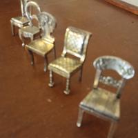 sedie metallo per casa bambole 