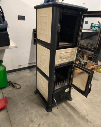 stufa a legna nordica con forno + canna fumaria 