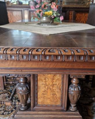 Prestigiosa sala da pranzo completa in legno masse