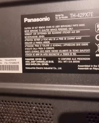 TV plasma panasonic 42" TH-42PX7E