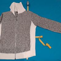 Maglione Sisley bianco zip taglia L