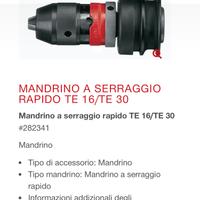 HILTI mandrino a serraggio rapido TE16/TE30