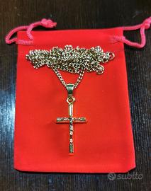 Collana con Crcifisso acciaio inossidabile