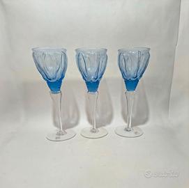 Splendido set di 3 bicchieri da vino/acqua in vetr
