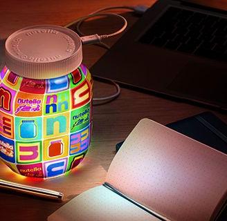 lampada ricaricabile  VASETTO NUTELLA  collezione