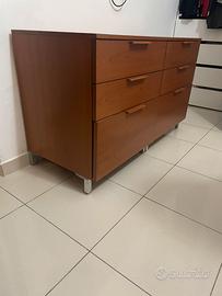 Cassettiera in legno 6 cassetti