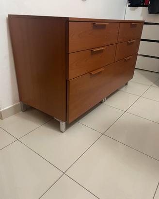 Cassettiera in legno 6 cassetti