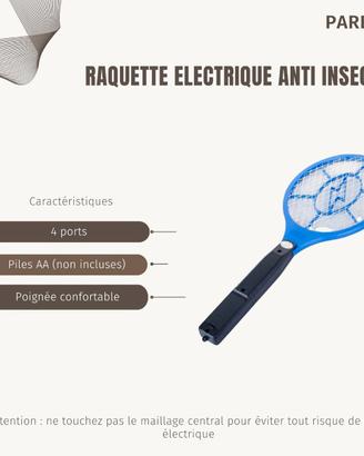Racchetta elettrica ammazza-insetti. Addio zanzare