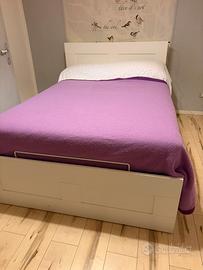 LETTO CONTENITORE BRIMNES CON TESTIERA E MATERASSO