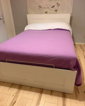 LETTO CONTENITORE BRIMNES CON TESTIERA E MATERASSO