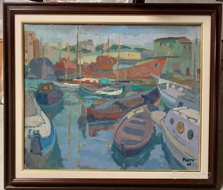 Franco Marro quadro dipinto porto ligure barche