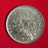 5 franchi francesi moneta anno 1978