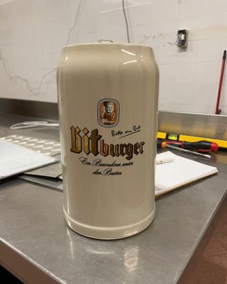 Bitburger boccale Birra In Coccio-ceramica  Lt.2