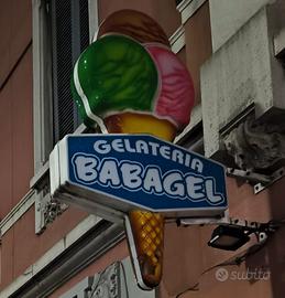 Insegna Gelateria/Bar Luminosa a Led