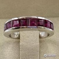 FEDINA IN ORO BIANCO 18kt. CON RUBINI NATURALI