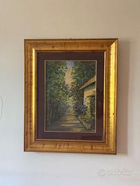 Dipinto Olio Su Tela Magliozzi Paesaggio Scorcio