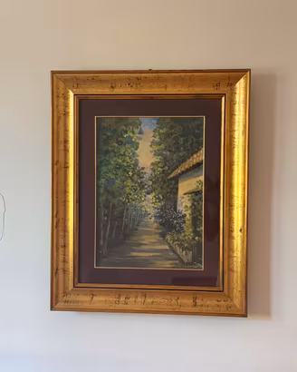 Dipinto Olio Su Tela Magliozzi Paesaggio Scorcio