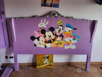 letto Dipinto a Mano Personaggi Disney