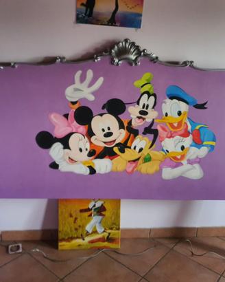 letto Dipinto a Mano Personaggi Disney