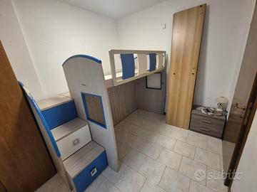 cameretta bambini letto a soppalco