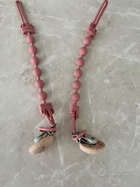 2 Catenelle Portaciuccio Silicone Rosa