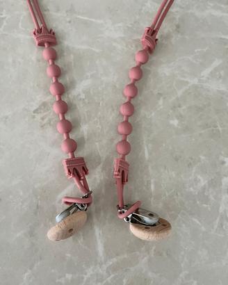 2 Catenelle Portaciuccio Silicone Rosa