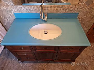 Mobile Bagno- Top cristallo celeste