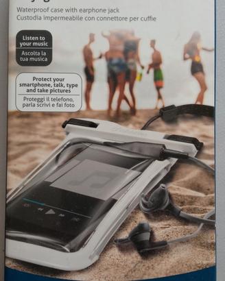 Custodia impermeabile cellulare con cavo cuffie