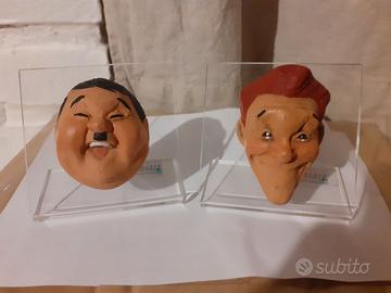 Caricature in ceramica: Olio e Stanlio