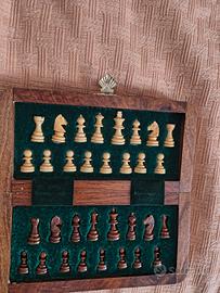 scacchiera portatile magnetica in legno 