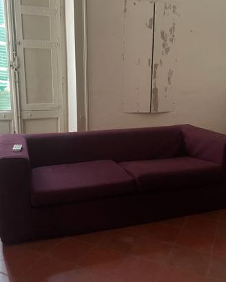 2 Divani 3 posti usati (Nero e Viola)