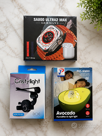 Smartwatch+Cuffie+Umidificatore+ Supporto Auto