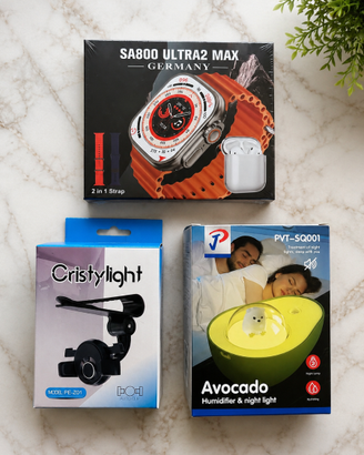 Smartwatch+Cuffie+Umidificatore+ Supporto Auto