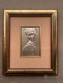 Quadro in argento Donna con cravatta di Modigliani