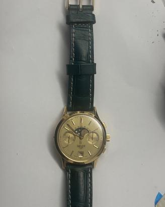 Orologio Heuer 18k golden Hours fase lunare
