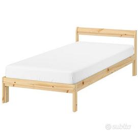 Letto singolo con doghe in legno + materasso IKEA