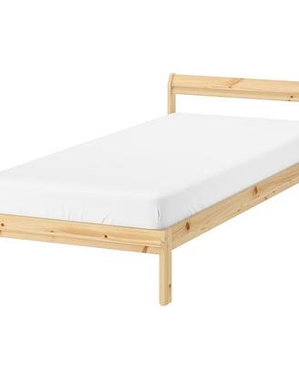 Letto singolo con doghe in legno + materasso IKEA