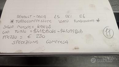 TURBOCOMPRESSORE USATO RENAULT-DACIA 1.5 DCI E6
