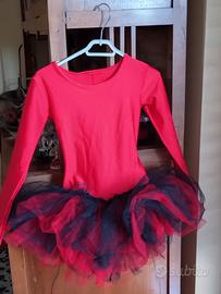 Body rosso Lorella con tutù in tulle taglia 34