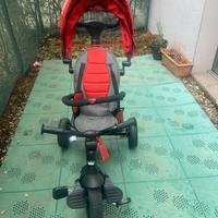 triciclo per bambini kidiz rosso e grigio