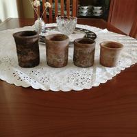 N. 4 VASETTI IN TERRACOTTA FATTI A MANO-VINTAGE