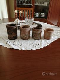 N. 4 VASETTI IN TERRACOTTA FATTI A MANO-VINTAGE