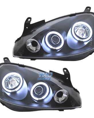 FARI OPEL CORSA C 00-06 ANGEL EYES CCFL FONDO NERO