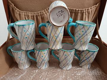 Tazze in ceramica Vietri C.A.S. set da 8pz