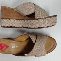 Ciabatte con zeppa Le Poeme color nude