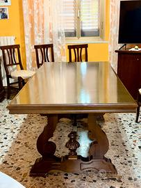 Tavolo da pranzo in noce massello, vintage, 180 cm