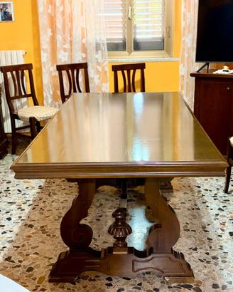 Tavolo da pranzo in noce massello, vintage, 180 cm